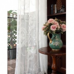 European Style Sheer Curtain Made to Measure Curtain Panel Lace Rose & Mirror Voile Balcony Bay Window One