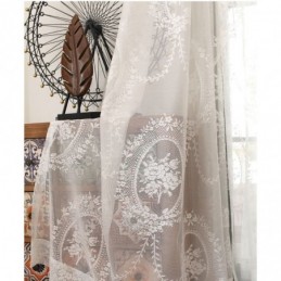 European Style Sheer Curtain Made to Measure Curtain Panel Lace Rose & Mirror Voile Balcony Bay Window One