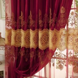 Minimalist Classical Voile Sheer Curtain Made to Measure Curtain European Jacquard Living Room Window