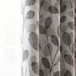 Simple Leaf Printed Curtain Made to Measure Curtain Nordic Style Grey Living Room Bedroom Study Fabric