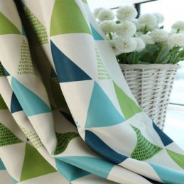 Nordic Geometry Curtain Made to Measure Curtain Green Triangle Living Room Bedroom Fabric