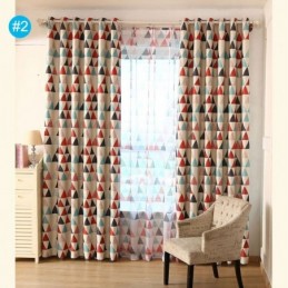 Nordic Geometry Curtain Made to Measure Curtain Green Triangle Living Room Bedroom Fabric