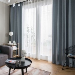 Flax Blackout Curtain Made to Measure Curtain Solid Color Environmental Protection Room Darkening