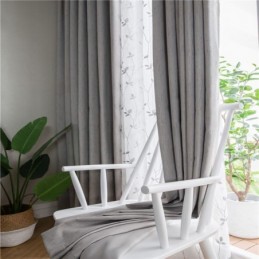 Flax Blackout Curtain Made to Measure Curtain Solid Color Environmental Protection Room Darkening