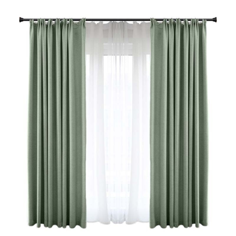 Solid Green Blackout Curtain Made to Measure Curtain Modern Simple Living Room Bedroom Fabric