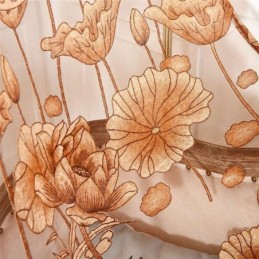 Modern Minimalist Voile Curtain Made to Measure Curtain Brown Jacquard Living Room Window Sheer