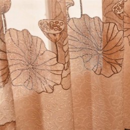 Modern Minimalist Voile Curtain Made to Measure Curtain Brown Jacquard Living Room Window Sheer