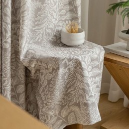 Leaf Printed Curtains American Style Polyester