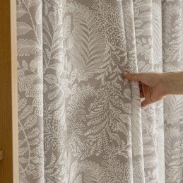 Leaf Printed Curtains American Style Polyester