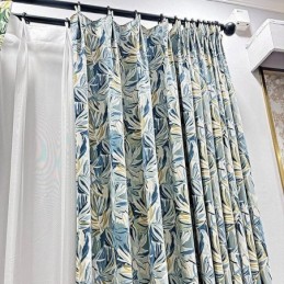 Flannel Blackout Curtains American Oil Painting Floral Print