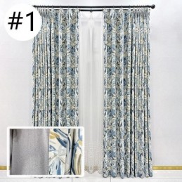 Flannel Blackout Curtains American Oil Painting Floral Print