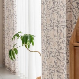 American Printed Curtain Made to Measure Curtain Pomegranate Flower Polyester