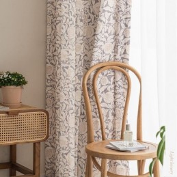American Printed Curtain Made to Measure Curtain Pomegranate Flower Polyester