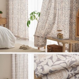 American Printed Curtain Made to Measure Curtain Pomegranate Flower Polyester