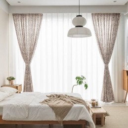 American Printed Curtain Made to Measure Curtain Pomegranate Flower Polyester