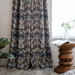 American Cotton And Linen Curtains Floral Print