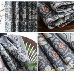 American Cotton And Linen Curtains Floral Print
