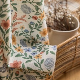 Linen Curtains American Style Small Floral Print