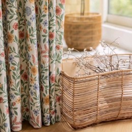 Linen Curtains American Style Small Floral Print