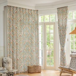 Linen Curtains American Style Small Floral Print