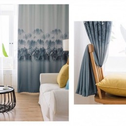 High Precision Curtains Modern Simple Ink Landscape Printing