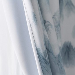 High Precision Curtains Modern Simple Ink Landscape Printing
