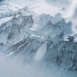 High Precision Curtains Modern Simple Ink Landscape Printing