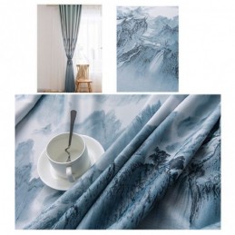 High Precision Curtains Modern Simple Ink Landscape Printing