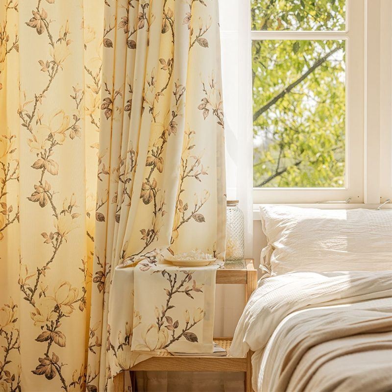 Curtains American Floral Print Blackout