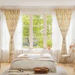 Curtains American Floral Print Blackout