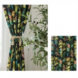 High Precision Curtains American Style Leaf Printed