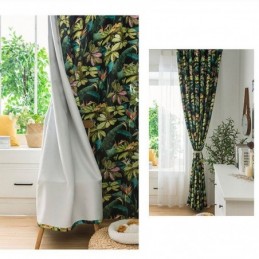 High Precision Curtains American Style Leaf Printed
