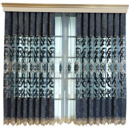 Semi Blackout Curtain Made to Measure Curtain European Flower Embroidery For Living Room Bedroom