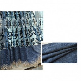 Semi Blackout Curtain Made to Measure Curtain European Flower Embroidery For Living Room Bedroom
