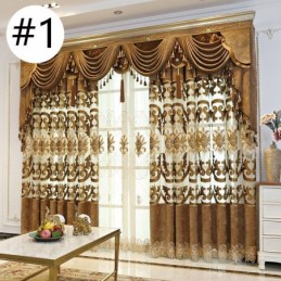 Semi Blackout Curtain Made to Measure Curtain European Flower Embroidery For Living Room Bedroom