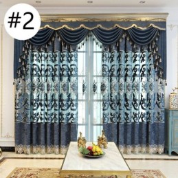 Semi Blackout Curtain Made to Measure Curtain European Flower Embroidery For Living Room Bedroom
