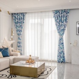 Curtain Made to Measure Curtain Nordic Style Leaf Printed