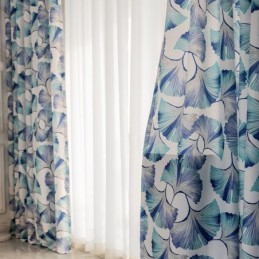 Curtain Made to Measure Curtain Nordic Style Leaf Printed