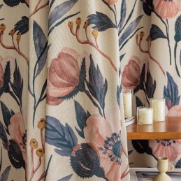 Cotton Curtain Made to Measure Curtain Plant Printed American Style Blackout