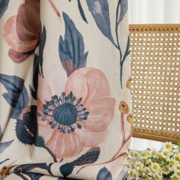 Cotton Curtain Made to Measure Curtain Plant Printed American Style Blackout