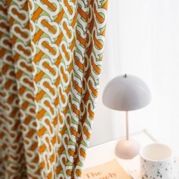 Chenille Curtain Made to Measure Curtain Printed Nordic Blackout Curtains