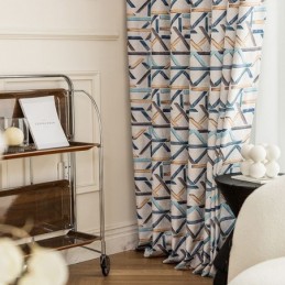Blackout Curtains Geometric Printed Nordic Snow Neil