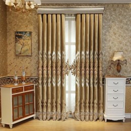 Chenille Embroidery Curtain Made to Measure Curtain Semi Blackout European Flower For Living Room Bedroom