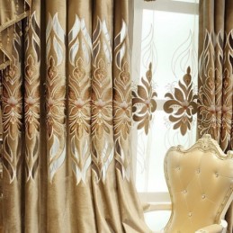 Chenille Embroidery Curtain Made to Measure Curtain Semi Blackout European Flower For Living Room Bedroom