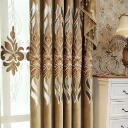 Chenille Embroidery Curtain Made to Measure Curtain Semi Blackout European Flower For Living Room Bedroom
