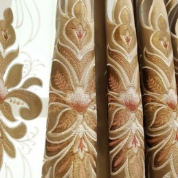 Chenille Embroidery Curtain Made to Measure Curtain Semi Blackout European Flower For Living Room Bedroom