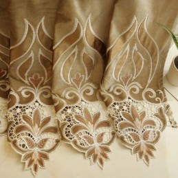 Chenille Embroidery Curtain Made to Measure Curtain Semi Blackout European Flower For Living Room Bedroom