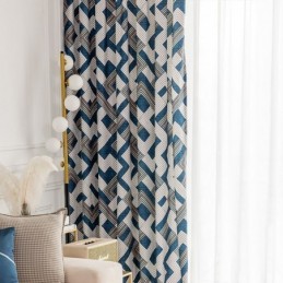 Chenille Curtains Geometric...