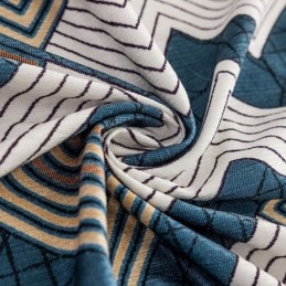 Chenille Curtains Geometric Printed Nordic Style Blackout