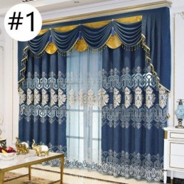 Chenille Semi Blackout Curtain Made to Measure Curtain European Flower Embroidery For Living Room Bedroom